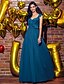 cheap Prom Dresses-A-Line Elegant Prom Formal Evening Dress V Neck Sleeveless Ankle Length Georgette with Pleats 2021