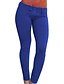 abordables Ropa para mujer-Mujer Diario Algodón Básico Legging Un Color Media cintura Negro Rojo Azul S M L / Pitillo