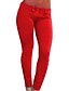 abordables Ropa para mujer-Mujer Diario Algodón Básico Legging Un Color Media cintura Negro Rojo Azul S M L / Pitillo