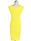 preiswerte Kleider für die Arbeit-Damen Baumwolle Hose - Solide Formaler Stil Gelb / Quadratischer Ausschnitt / Arbeit