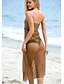 tanie Bikini i odzież kąpielowa-Damskie Spandex Prześwitująca Skafander nurkowy Half Sleeve Spódnice i sukienki-Plaża Lato Jendolity kolor