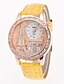 preiswerte Modeuhren-Damen Uhr Armbanduhr Diamond Watch Quartz Gestepptes PU - Kunstleder Weiß / Blau / Rot Imitation Diamant Analog damas Eiffelturm Simulierte Diamant-Uhr Modisch Kleideruhr Grün Blau Rosa / Ein Jahr