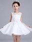 cheap Flower Girl Dresses-A-line Knee-length Flower Girl Dress - Lace Satin Tulle Jewel with Bow(s) Sash / Ribbon