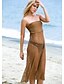 tanie Bikini i odzież kąpielowa-Damskie Spandex Prześwitująca Skafander nurkowy Half Sleeve Spódnice i sukienki-Plaża Lato Jendolity kolor