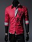 baratos Camisas masculinas de negócios-Homens Camisa Social Saia Tribal Colarinho Clássico Branco Preto Roxo Vermelho Manga Longa Diário Final de semana Delgado Blusas