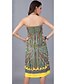 cheap Women&#039;s Dresses-Women&#039;s Swing Dress Sleeveless Print Backless Summer Strapless Beach Black Yellow Fuchsia Green
