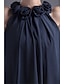 cheap Cocktail Dresses-A-Line Floral Homecoming Cocktail Party Dress Jewel Neck Sleeveless Knee Length Chiffon with Draping Flower 2020