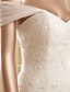 billiga Brudklänningar-Sjöjungfru / trumpet Bröllopsklänningar Off shoulder Hovsläp Spets Tyll Kortärmad Genomskinliga med Spets Applikationsbroderi 2021
