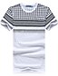 abordables T-shirts &amp; Débardeurs Homme-Tee-Shirt Pour des hommes A Motifs Décontracté / Sport Manches Courtes Polyester Blanc