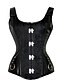 cheap Corsets &amp; Shapewear-Women&#039;s PU Lace Up Plus Size / Underbust Corset / Overbust Corset - Floral Black
