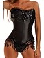 abordables Corsets-Lacet Grande Taille / Serre Taille / Corset - Couleur Pleine Femme Noir S M L