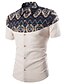 cheap Men&#039;s Tuxedo Shirts-Men&#039;s Shirt Classic Collar Black Navy Blue Beige Short Sleeve Plus Size Daily Print Tops / Summer / Summer