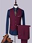 お買い得  スーツ-バーガンディー 男性用 バレンタイン スーツ スリムフィット シングルブレスト 一つボタン 2022