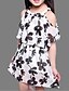 זול שמלות-בנות &#039; פרחוני גרפיקה מודפסת תלת מימדית שמלות פוליאסטר שמלה קיץ