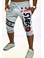 זול מכנסי זיעה-Men&#039;s Active Sweatpants Shorts Letter Print Sport Sports Weekend Active Basic White Black Micro-elastic