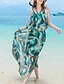 preiswerte Kleider-Damen Strand Boho Swing Kleid - Rüsche / Druck Maxi Gurt