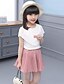 cheap Sets-Girls&#039; Floral Ruffle Casual / Daily Color Block Short Sleeves Clothing Set Pink