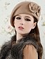 זול כובעים לנשים-כובע כומתה (בארט) - אחיד צמר וינטאג&#039; / יום יומי בגדי ריקוד נשים / חמוד / שחור / אדום / אביב / קיץ