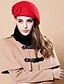 olcso Női kalapok-Női Egyszínű Gyapjú, Vintage / Alkalmi - Svájcisapka / Bájos / Fekete / Piros / Tavasz / Nyár