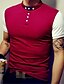 お買い得  メンズ トップス-男性用 カラーブロック カジュアル Ｔシャツ,半袖 コットン,ブルー / レッド / ホワイト