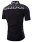 cheap Men&#039;s Tuxedo Shirts-Men&#039;s Shirt Classic Collar Black Navy Blue Beige Short Sleeve Plus Size Daily Print Tops / Summer / Summer