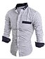 billige fritidsskjorter for menn-Herre Skjorte Pledd / Tern Klassisk krage Hvit Navyblå Langermet Daglig Helg Tynn Topper