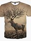 cheap Men&#039;s Tees &amp; Tank Tops-Men&#039;s Plus Size Animal Print T-shirt Daily Sports Formal Light Brown / Short Sleeve