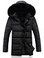 cheap Men&#039;s Downs &amp; Parkas-Men&#039;s Long Padded Coat,Spandex Solid Long Sleeve