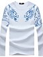 Χαμηλού Κόστους Ανδρικά Μπλουζάκια &amp; Φανελάκια-Ανδρικά Μεγάλα Μεγέθη Στάμπα T-shirt - Βαμβάκι Καθημερινά Λευκό / Μαύρο / Βαθυγάλαζο / Μακρυμάνικο