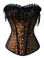 cheap Corsets &amp; Shapewear-Women&#039;s Lace Hook &amp; Eye Plus Size / Underbust Corset / Overbust Corset - Jacquard Brown S M L / Corset Set