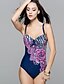 cheap One-piece swimsuits-Women&#039;s Boho Halter Neck Fuchsia Green One-piece Swimwear Swimsuit - Floral Fuchsia