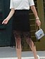 זול חצאיות לנשים-טלאים אחיד - חצאיות ליציאה גזרת A וינטאג&#039; / סגנון רחוב מידות גדולות בגדי ריקוד נשים / קיץ / ניטים
