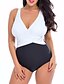 abordables Maillots de Bain Femme-Maillots de Bain Une pièce Maillot de bain Femme Basique Bloc de couleur Grande Taille Envelopper A Bretelles Maillots de bain