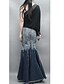 cheap Women&#039;s Skirts-Women&#039;s Cotton Bodycon / Trumpet / Mermaid Skirts - Solid Colored / Color Block Pleated / Tassel / Maxi