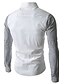 お買い得  メンズドレスシャツ-男性用 シャツ ドレスシャツ ストライプ パッチワーク ホワイト ダークブルー 長袖 フォーマル 日常 トップの コットン ビジネス