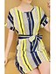 cheap Women&#039;s Dresses-Women&#039;s Work Simple A Line Dress - Striped Summer Yellow Blue