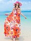 cheap Women&#039;s Dresses-Women&#039;s Beach Boho Maxi Swing Dress - Print Strap Summer Orange