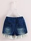 abordables Pantalons et leggings pour filles-Short Fille Décontracté / Quotidien Mosaïque Coton Eté Habillement Dentelle Bleu