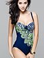 cheap One-piece swimsuits-Women&#039;s Boho Halter Neck Fuchsia Green One-piece Swimwear Swimsuit - Floral Fuchsia