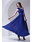 cheap Bridesmaid Dresses-A-Line One Shoulder Ankle Length Chiffon Bridesmaid Dress with Draping / Flower / Pleats by LAN TING BRIDE®