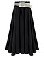 cheap Women&#039;s Skirts-Women&#039;s Daily Street chic Cotton Swing Skirts - Solid Colored Pleated Blue Black Gray One-Size / Loose