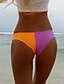 cheap Women&#039;s Swimwear &amp; Bikinis-Women&#039;s Color Block Bottoms Swimsuit Color Block Halter Neck Swimwear Bathing Suits Purple Yellow Light Green Blue