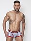 baratos Roupa Interior &amp; Meias para Homem-Homens Super Sexy Boxer Curto Listrado 1 Peça Preto Vermelho Cinzento M L XL