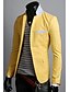 abordables Gabardina para hombre-Hombre Diario Primavera / Otoño Blazer, Un Color Escote Chino Manga Larga Algodón / Poliéster Amarillo / Azul Marino / Azul Claro L / XL / XXL / Delgado