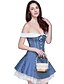 abordables Corsets-Zip Nuisettes &amp; Combinaisons / Grande Taille / Serre Taille - Mosaïque Femme Coton Bleu S M L