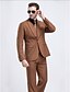 cheap Suits-Men&#039;s Party Evening Suits 3 pcs Notch Tailored Fit Single Breasted One-button Straight Flapped Solid Colored Serge