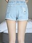 billige Bukser til kvinner-Kvinner Gatemote Shorts / Jeans Bukser Bomull Uelastisk
