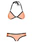 cheap Women&#039;s Swimwear &amp; Bikinis-Women&#039;s Solid Halter Neck Fuchsia Pink Orange Bikini Swimwear Swimsuit Fuchsia