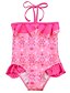 cheap Swimwear-Cute One Piece Girls Baby Tankini Halter Swimsuit Bikini Swimwear 1-7Y Kids Floral Swimming Costume Beachwear