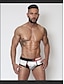 cheap Men&#039;s Briefs Underwear-Men&#039;s Print Super Sexy Boxer Briefs Color Block 1 Piece White Black Army Green M L XL